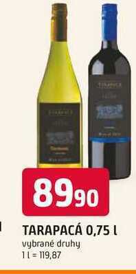 Trefa Tarapacá 0,75 l nabídka