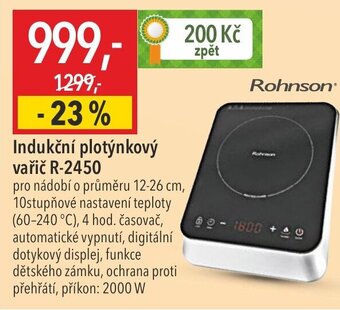 Globus Indukční plotýnkový vařič R-2450 nabídka