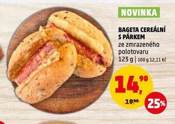 Penny Market Bageta cereální s párkem nabídka