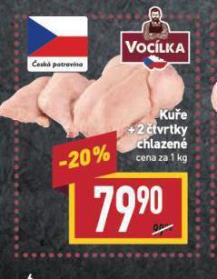 Billa Kuře + 2 čtvrtky nabídka