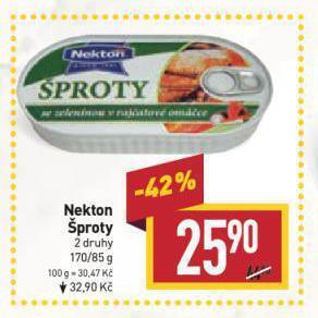 Billa Nekton šproty nabídka