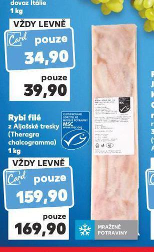 Kaufland Rybí filé z aljašské tresky nabídka