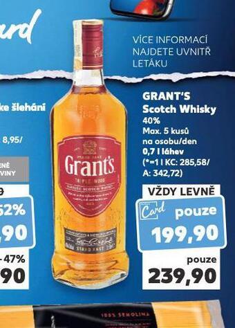 Kaufland Grant´s scotch whisky nabídka