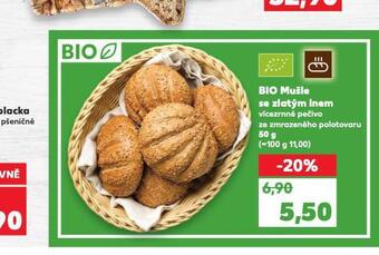 Kaufland Bio mušle se zlatým lnem nabídka