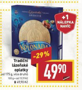 Billa Tradiční lázeňské oplatky nabídka