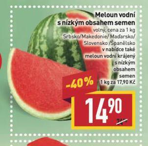 Billa Meloun vodní nabídka
