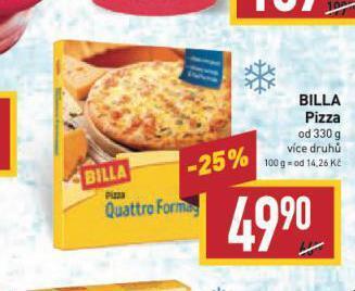 Billa Pizza nabídka