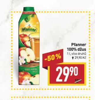 Billa Pfanner 100% džus nabídka