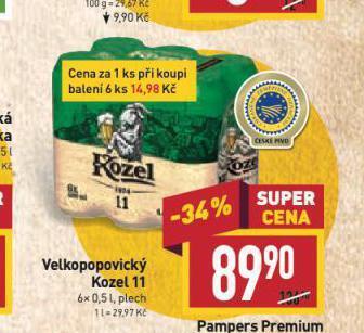 Billa Pivo velkopopovický kozel nabídka