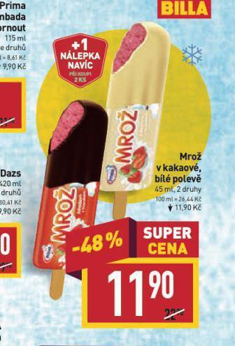 Billa Mrož zmrzlina nabídka