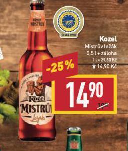 Billa Pivo velkopopovický kozel nabídka