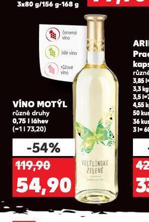 Kaufland Víno motýl nabídka