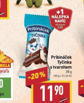 Billa Pribináček tyčinka s tvarohem nabídka