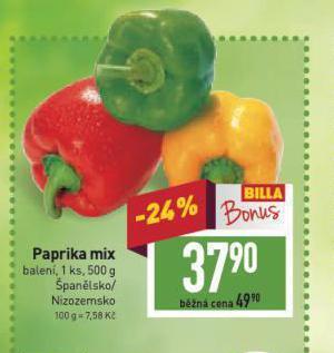 Billa Paprika mix nabídka