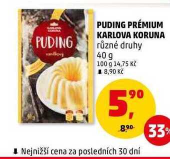 Penny Market Puding prémium karlova koruna, 40 g nabídka