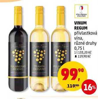 Penny Market Vinum regum přívlastková vína, 0,75 l nabídka