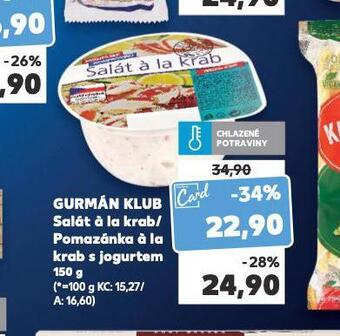 Kaufland Gurmán klub pomazánka á la krab s jogurtem nabídka