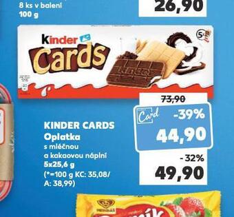 Kaufland Kinder cards oplatka nabídka