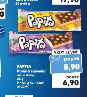 Kaufland Papita plněná sušenka nabídka