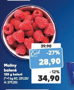 Kaufland Maliny balené nabídka
