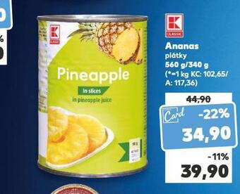 Kaufland Ananas plátky nabídka