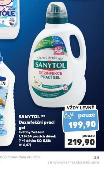 Kaufland Sanytol dezinfekční prací gel nabídka