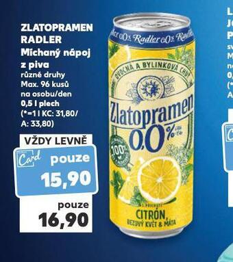 Kaufland Zlatopramen radler míchaný nápoj z piva nabídka