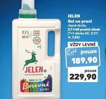 Kaufland Jelen gel na praní nabídka
