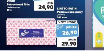 Kaufland Linteo satin papírové kapesníky nabídka
