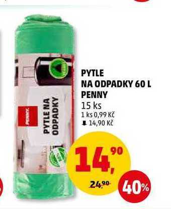 Penny Market Pytle na odpadky 60 l penny, 15 ks nabídka