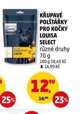 Penny Market Křupavé polštářky pro kočky louisa select, 70 g nabídka