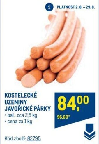 Makro KOSTELECKÉ UZENINY JAVORICKÉ PÁRKY nabídka