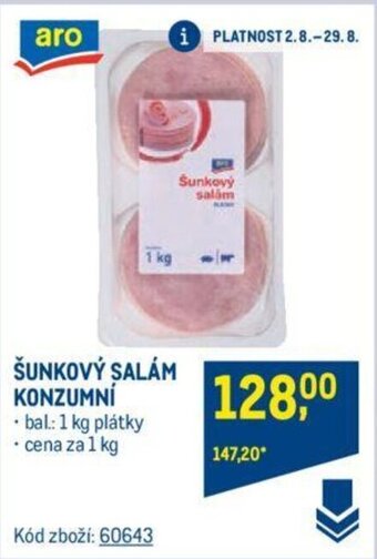 Makro ŠUNKOVÝ SALÁM KONZUMNÍ nabídka