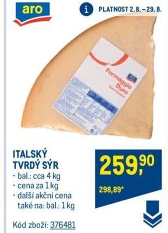 Makro ITALSKÝ TVRDÝ SÝR nabídka