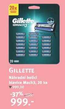 Rossmann Gillette náhradní holici hlavice mach3, 20 ks nabídka
