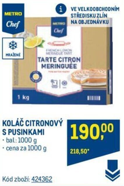 Makro KOLÁČ CITRONOVÝ S PUSINKAMI nabídka