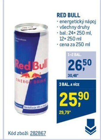 Makro RED BULL • energetický nápoj nabídka