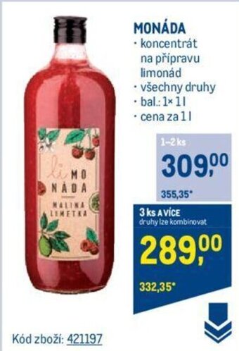 Makro MONÁDA • koncentrát na přípravu limonád nabídka