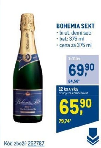 Makro BOHEMIA SEKT - brut, demi sec nabídka