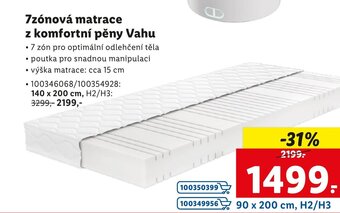 Lidl 7zónová matrace z komfortní pěny Vahu nabídka