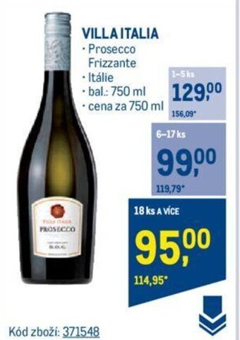 Makro VILLA ITALIA • Prosecco Frizzante nabídka