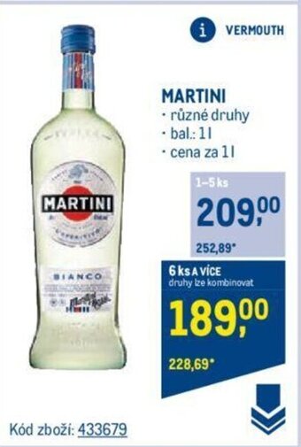 Makro MARTINI • různé druhy nabídka