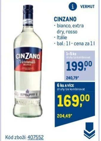 Makro CINZANO nabídka