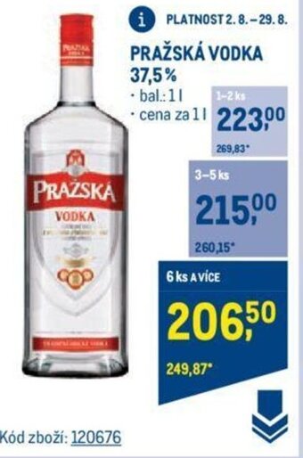 Makro PRAŽSKÁ VODKA 37.5% nabídka