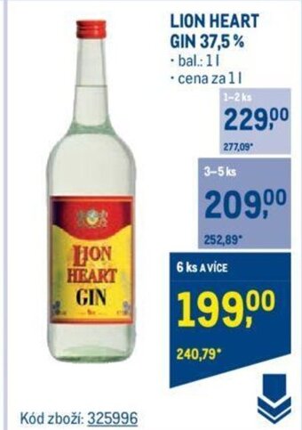 Makro LION HEART GIN 37,5% nabídka