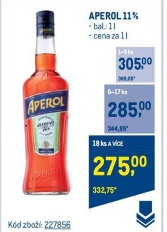 Makro APEROL 11% nabídka
