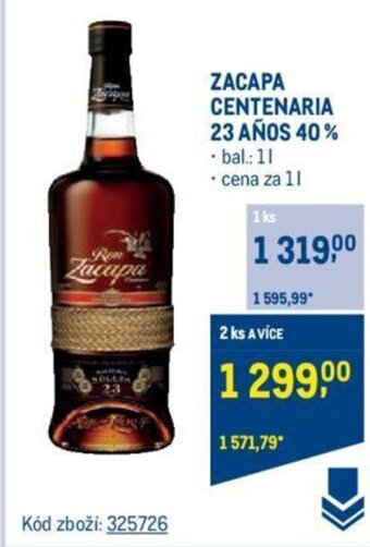 Makro ZACAPA CENTENARIA 23 AÑOS 40% nabídka
