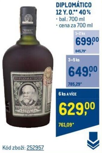 Makro DIPLOMÁTICO 12 Y.O. 40% nabídka