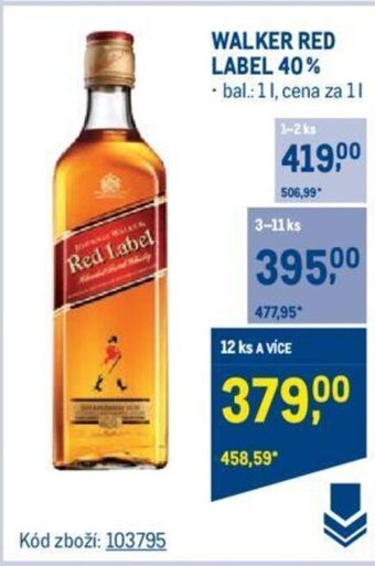 Makro WALKER RED LABEL 40% nabídka