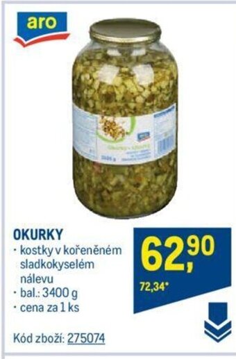 Makro OKURKY • kostky v kořeněném sladkokyselém nálevu nabídka
